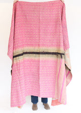 Kantha Quilt - Pink/Gold