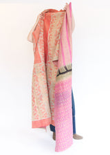 Kantha Quilt - Pink/Gold