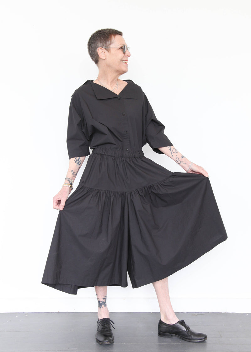 Gathered Culottes - Black