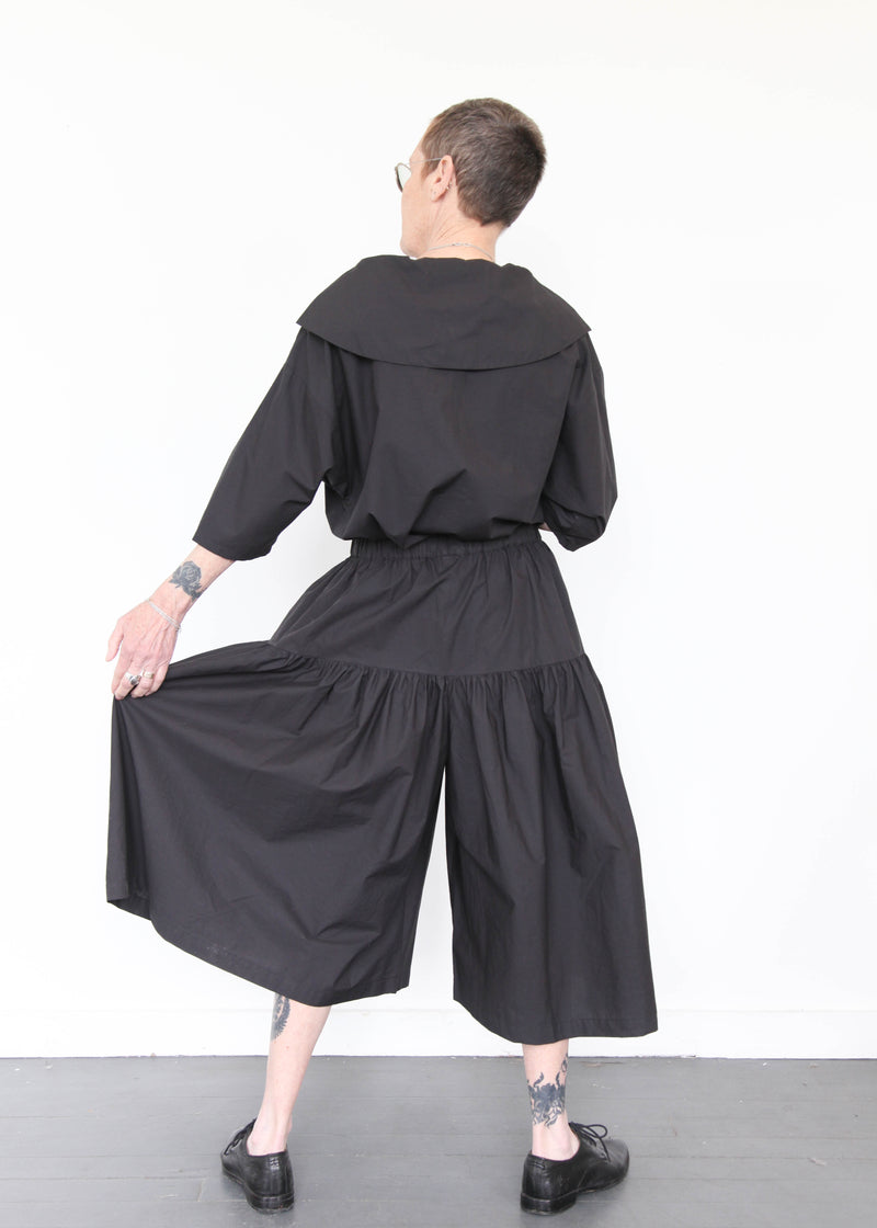 Gathered Culottes - Black