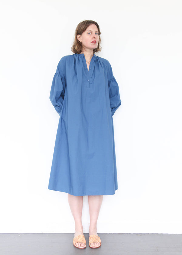 Balloon Sleeve Dress - Blue