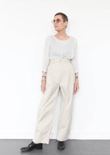 Crinkle Wide Trousers - Stone