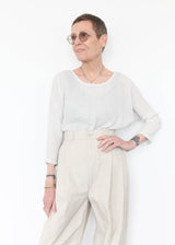 Crinkle Wide Trousers - Stone