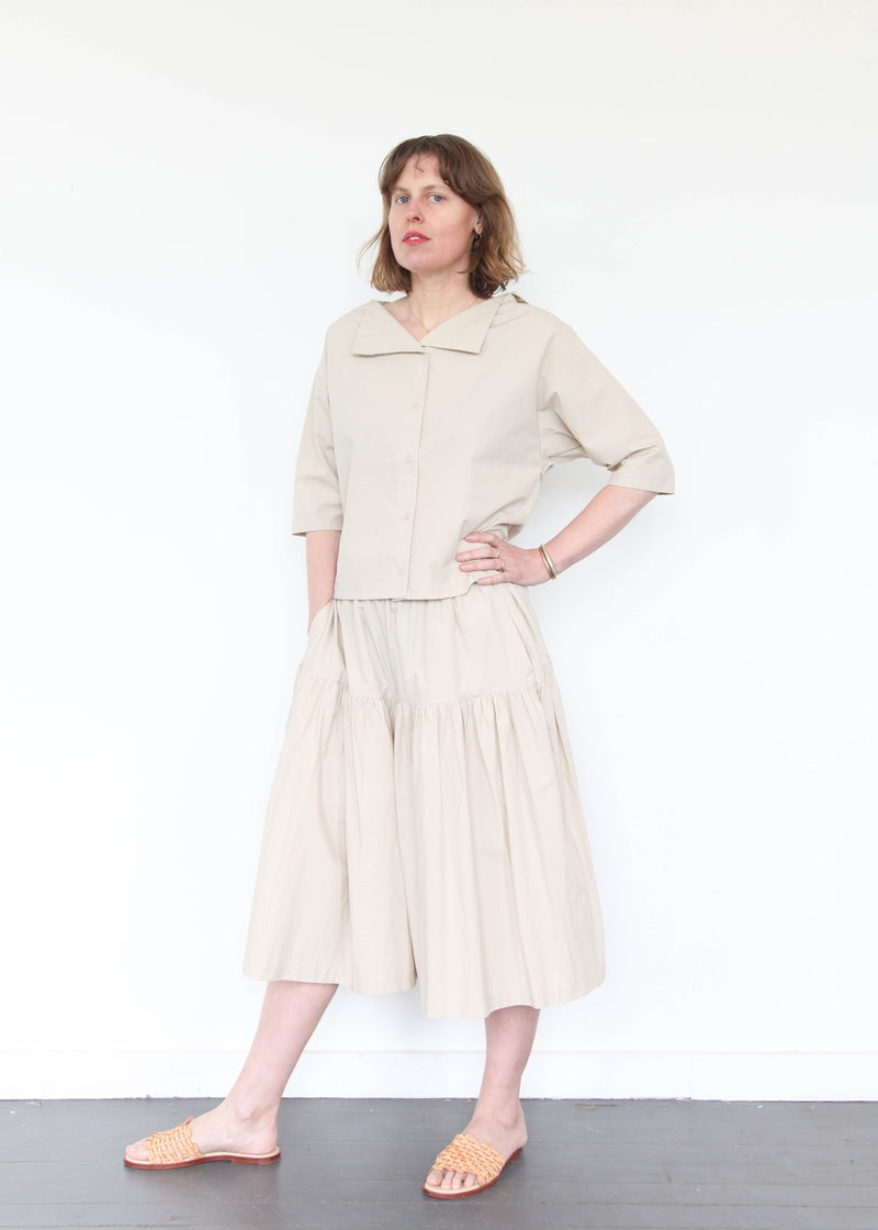 Gathered Culottes - Oyster