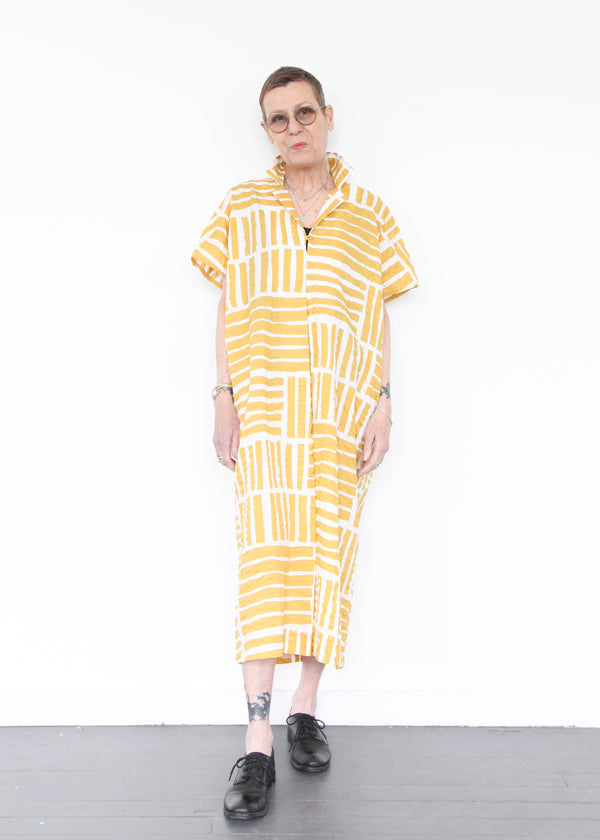 Narrow Kite Dress - Print Gold