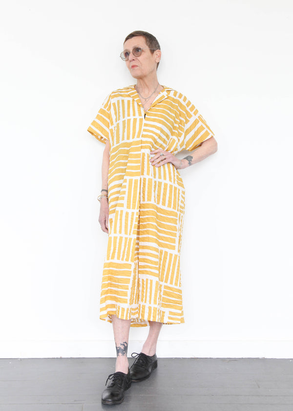 Narrow Kite Dress - Print Gold