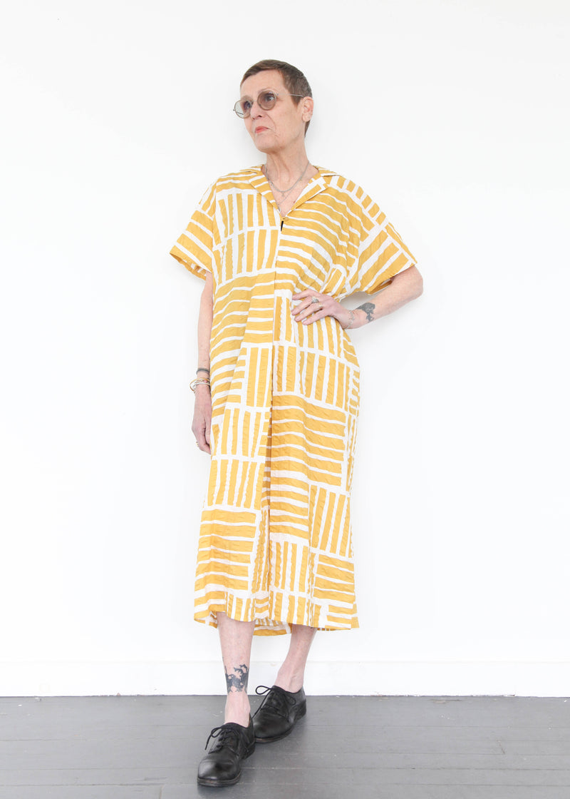 Narrow Kite Dress - Print Gold