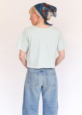 Short Sleeve Crop V-neck - Mist