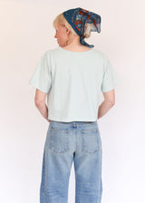 Short Sleeve Crop V-neck - Mist
