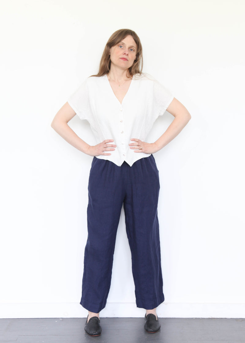 S/S V-Neck Shirt - Cream