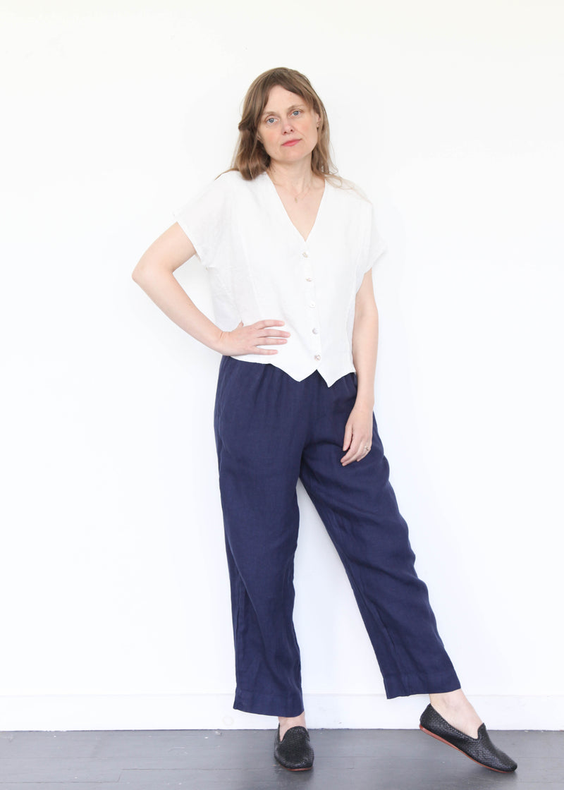 S/S V-Neck Shirt - Cream