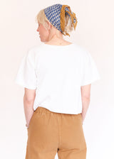 Short Sleeve Crop V-neck - White