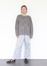 Hand-Knit Plait Pull Over - Gris