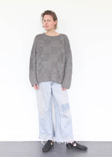 Hand-Knit Plait Pull Over - Gris