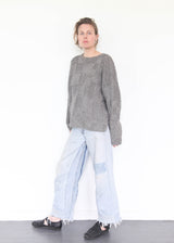 Hand-Knit Plait Pull Over - Gris