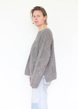 Hand-Knit Plait Pull Over - Gris