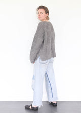 Hand-Knit Plait Pull Over - Gris