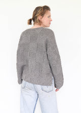 Hand-Knit Plait Pull Over - Gris