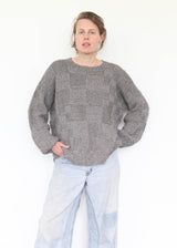 Hand-Knit Plait Pull Over - Gris