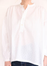 Peasant Blouse - White Diamond Dobby