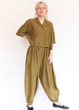 Cropped Shirt - Dark Olive