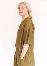 Cropped Shirt - Dark Olive