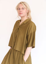 Cropped Shirt - Dark Olive