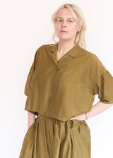 Cropped Shirt - Dark Olive