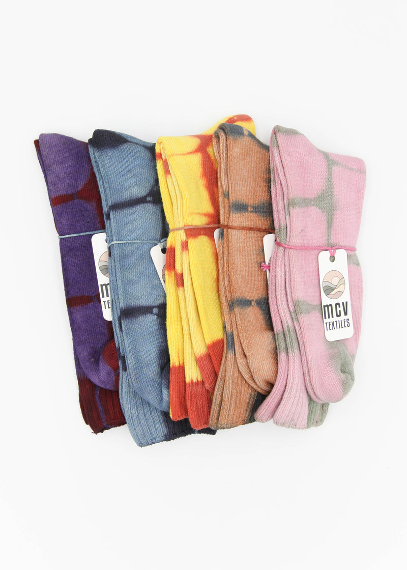 Naturally Dyed Tie Dye Crew Socks