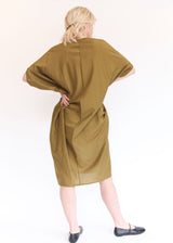 Draped Dress - Dark Olive