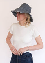 Sun Hat - Railroad Stripe Denim
