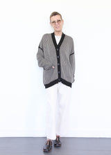 Linea Cardigan - Black Melange/Sisal OS