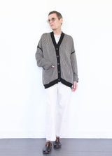 Linea Cardigan - Black Melange/Sisal OS