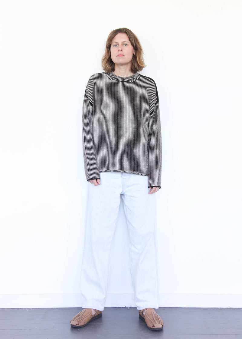 Linea Rollneck - Black Melange/Sisal