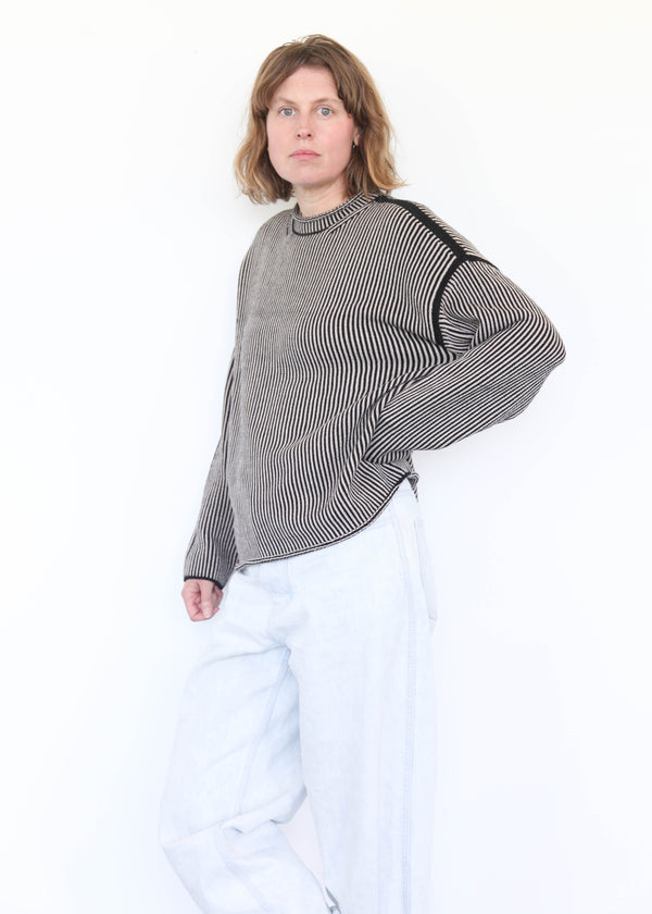 Linea Rollneck - Black Melange/Sisal
