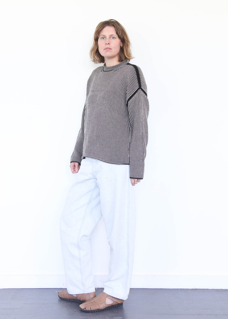 Linea Rollneck - Black Melange/Sisal
