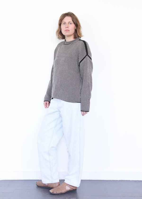 Linea Rollneck - Black Melange/Sisal