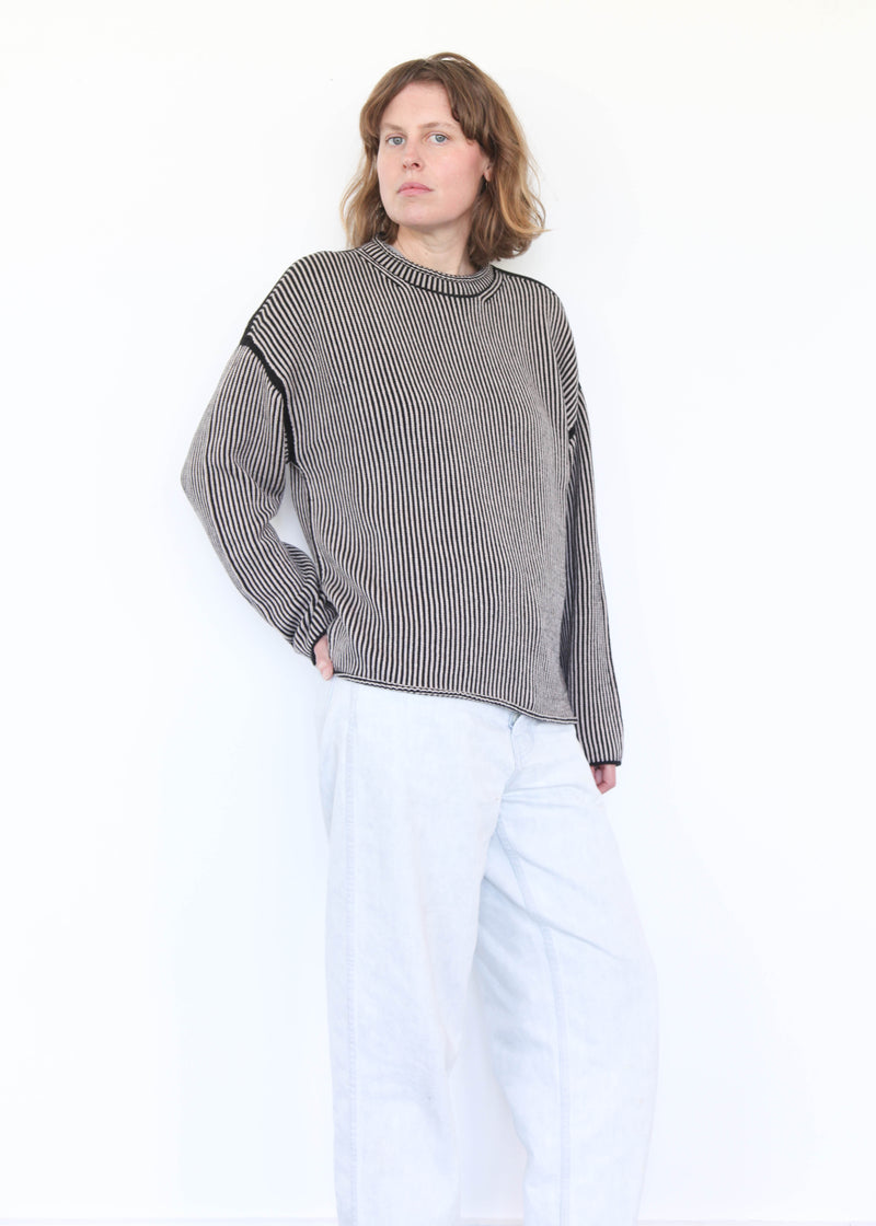 Linea Rollneck - Black Melange/Sisal