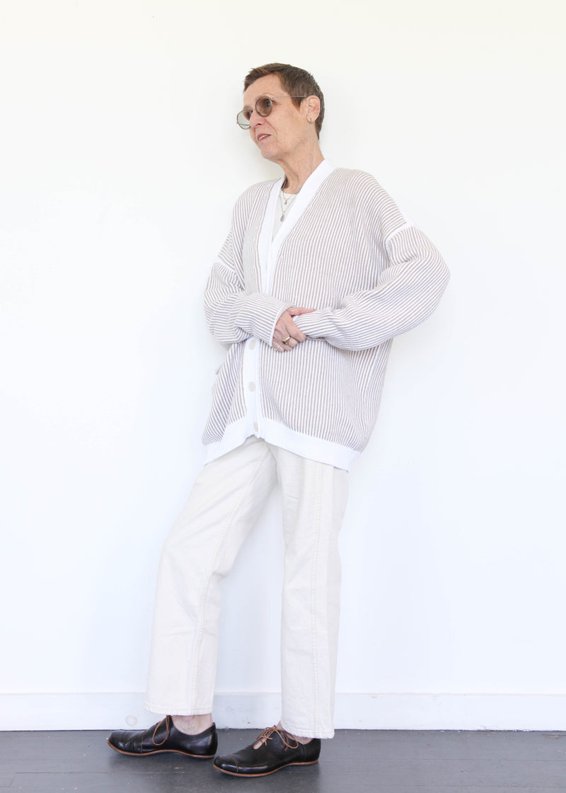 Linea Cardigan - White/Sisal OS
