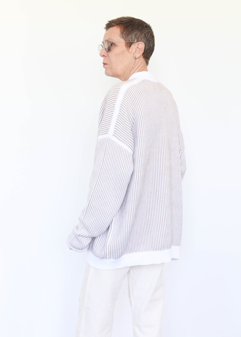 Linea Cardigan - White/Sisal OS