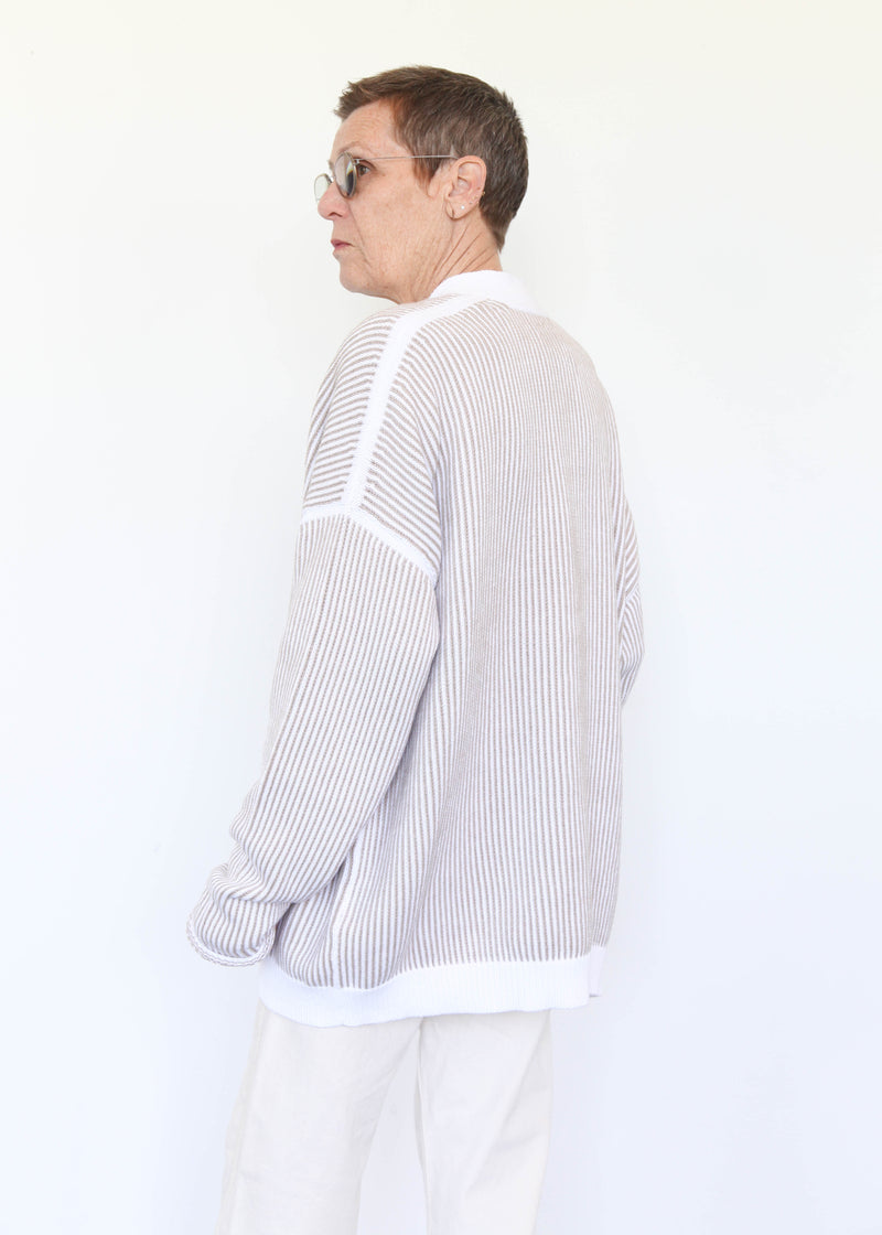 Linea Cardigan - White/Sisal OS