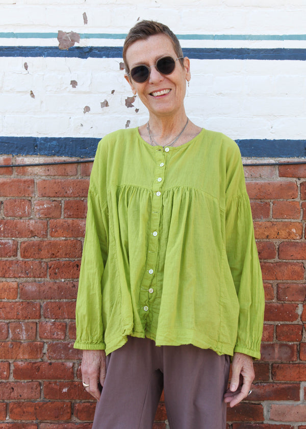 Puffy Blouse - Lime
