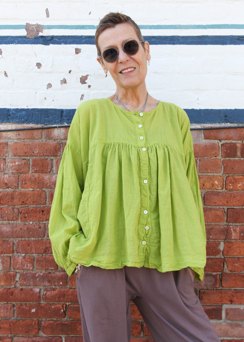 Puffy Blouse - Lime