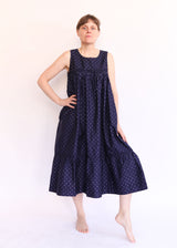 Tiered Chemise - Navy Ikat Dot