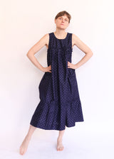 Tiered Chemise - Navy Ikat Dot