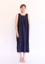 Tiered Chemise - Navy Ikat Dot