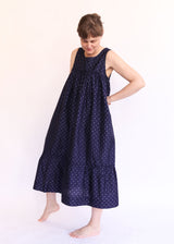 Tiered Chemise - Navy Ikat Dot