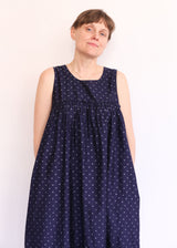 Tiered Chemise - Navy Ikat Dot