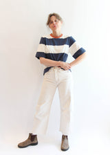 Bay-Sue Top - Midnight and White Bold Stripe