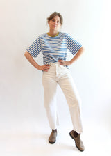 Bay-Sue Top - Sea Blue and White Stripe